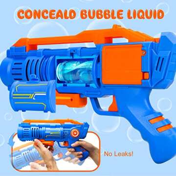 TOY Life Bubble Gun for Kid Bubble Machine for Toddler Bubble Blower for Toddlers with 3 Bubble Solutions Bubble Maker Bubble Blaster Gun Outdoor Outside Bubble Toys for Boys Girls Age 3 4 5 Year Old