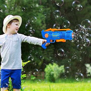 TOY Life Bubble Gun for Kid Bubble Machine for Toddler Bubble Blower for Toddlers with 3 Bubble Solutions Bubble Maker Bubble Blaster Gun Outdoor Outside Bubble Toys for Boys Girls Age 3 4 5 Year Old