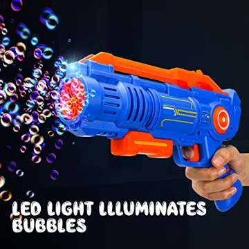 TOY Life Bubble Gun for Kid Bubble Machine for Toddler Bubble Blower for Toddlers with 3 Bubble Solutions Bubble Maker Bubble Blaster Gun Outdoor Outside Bubble Toys for Boys Girls Age 3 4 5 Year Old