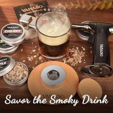 Cocktail Smoker Kit with 6 Wood Chips and Torch