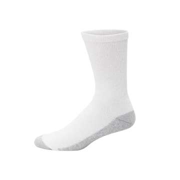 Hanes mens Double Tough Crew Socks, 12-Pair Pack fashion liner socks, White/ Grey Foot Bottom, 12-14 US