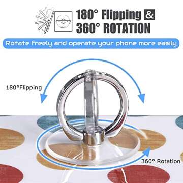 Transparent Phone Ring Holder Grip - EI Sonador Clear Cell Phone Ring Stand Holder Finger Grip Kickstand 360° Rotation, Compatible with Most of Phones, Tablets and Case (2 Rose Gold Diamond)