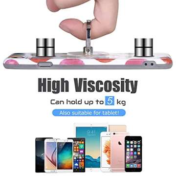 Transparent Phone Ring Holder Grip - EI Sonador Clear Cell Phone Ring Stand Holder Finger Grip Kickstand 360° Rotation, Compatible with Most of Phones, Tablets and Case (2 Rose Gold Diamond)