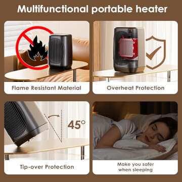 Portable Electric Space Heater with Remote Control