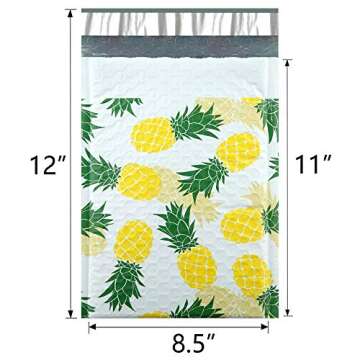 UCGOU Bubble Mailers 8.5x12 Inch Pineapple Designer 25 Pack Poly Padded Envelopes #2 Medium Mailing Packaging Postal Self Seal Waterproof Boutique Shipping Bags for Clothes Makeup Supplies