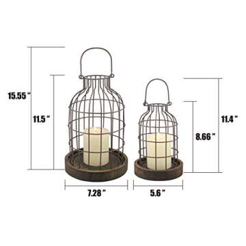 Stonebriar SB-5393C 2PC Wire Metal Cloche Set – Rustic Home Decor