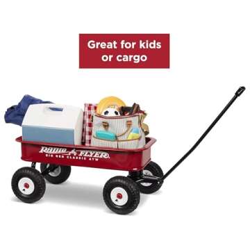 Radio Flyer Steel Wagon, Walking and Riding Cart for Kids Age 1 to 5, Big Red Classic