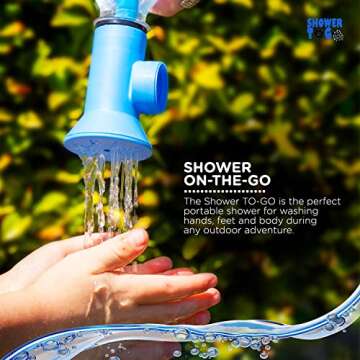 Shower to Go: Portable Camping Shower, Best Outdoor Emergency Body Cleaning Device, Multifunctional Water Sprinkler for Gardening, Pet Cleaning, Hiking, Water Bottle Shower, Very Simple Shower