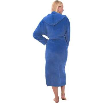 Hooded Plush Bath Robe for Women - Alexander Del Rossa