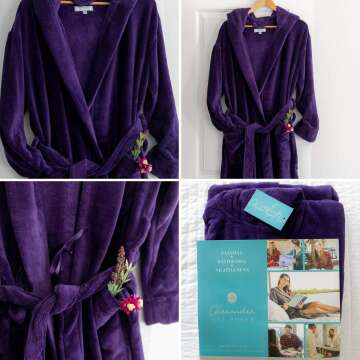 Hooded Plush Bath Robe for Women - Alexander Del Rossa