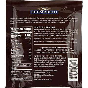 Ghirardelli Premium Hot Cocoa Envelopes, Rich chocolate, 22.7 Ounce (Pack of 15)