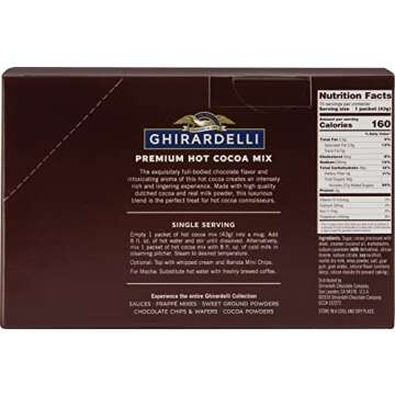 Ghirardelli Premium Hot Cocoa Envelopes, Rich chocolate, 22.7 Ounce (Pack of 15)