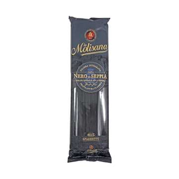 la Molisana Spaghetti al Nero di Seppia - Premium Black Squid Ink imported italian Pasta 1.1 lb 500 gr