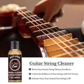 Deviser Guitar Cleaning,All IN ONE Kit,fretboard Lemon oil,Polish,Guitar String-cleaner,Guitar string winder,Cleaning cloth for guitar cleaning and maintenance