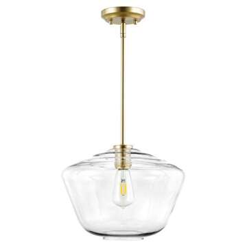 Light Society LS-C321-BB-CL Vera Pendant Light, Brushed Brass/Clear