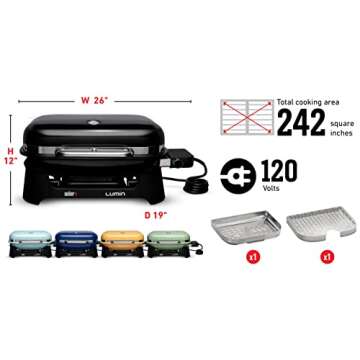 Weber Lumin Electric Barbecue Grill for Small Spaces