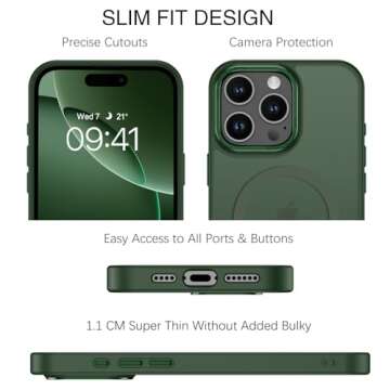 BENTOBEN for iPhone 16 Pro Max Case 2024, Phone case iPhone 16 Pro Max Magnetic Case [Compatible with Mag Safe] Translucent Matte Slim Shockproof Protective Cover for iPhone 16 Pro Max 6.9" Green