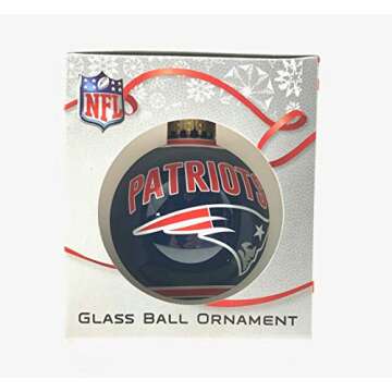 FOCO NFL Glass Ball Ornament - Limited Edition Christmas Ball Ornament - Show Your Team Spirit with Officially Licensed Fan Gear (New England Patriots)