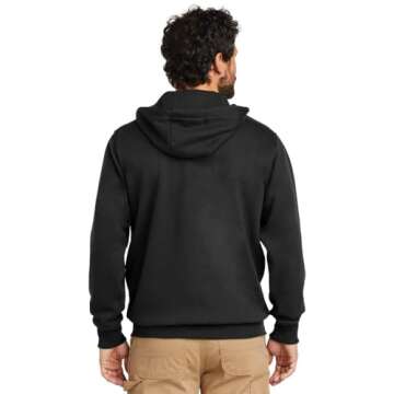 Carhartt Men's Rain Defender Paxton Heavyweight Hooded Sweatshirt, Black, Small