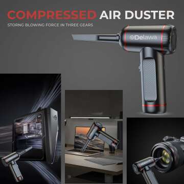 Air Duster Vacuum - 100000RPM, Rechargeable, 3 Gears