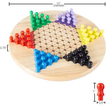 Chinese Checkers Game Set - 11" Wooden Board