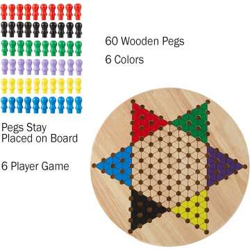 Chinese Checkers Game Set - 11" Wooden Board