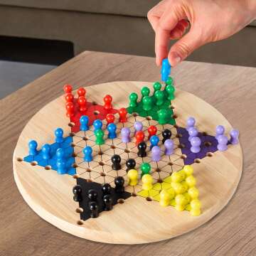 Chinese Checkers Game Set - 11" Wooden Board