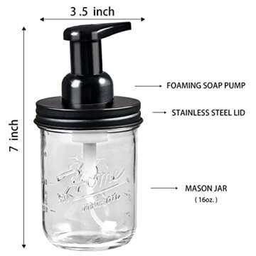 SheeChung Bathroom Accessories, Toothbrush Holder, Foaming Soap Dispenser, Bathroom Decor, Bathroom Accessory Set, Dish Soap Dispenser for Bathroom, Kitchen Sink - Black