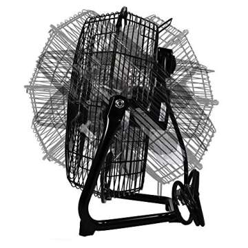 Comfort Zone CZHV12B High Velocity Cradle Fan | 3 Speed, 12 Inch Fan with All Metal Construction, Black