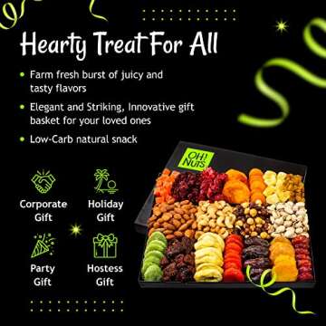 Gourmet Dried Fruit and Nuts Gift Basket XL - 18 Varieties!