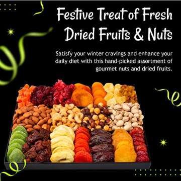 Gourmet Dried Fruit and Nuts Gift Basket XL - 18 Varieties