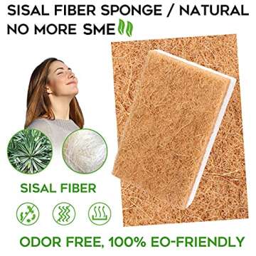 Natural Sponge Kitchen 12Pack,Eco Friendly Non-Scratch Scrub Sponge,Biodegradable Sisal Scrubber with Compostable Kitchen Sponges for Dishes Cleaning…