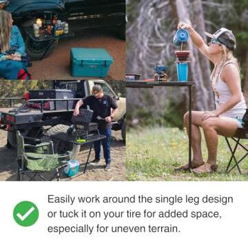 Tire Table Vehicle Tire-Mounted Steel Camping, Travel, Tailgating and Outdoor Work Table, Black (Steel) , 29 x 23 x 1.5"