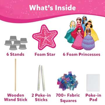 Skillmatics Art & Craft Activity - Poke-in Art Magical Princesses, Mess-Free Art for Kids, Craft Kits, DIY Activity, Gifts for Girls & Boys Ages 4, 5, 6, 7, 8, 9