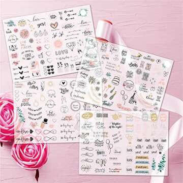 Transparent Waterproof Stickers For Wedding Planning Stickers-4 Sheets 230 Illustrationsand Phrases Per Pack,Used for Bridal Shower Engagement Marriage Anniversary,Sticker Set for Scrapbooking Bride Planner Calendar (A)