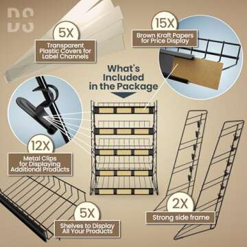 DS THE DISPLAY STORE 5 Tier Candy Display Rack, Large Snack Organizer For Countertop, Home Theatre Portable Concession Stand Snack Display