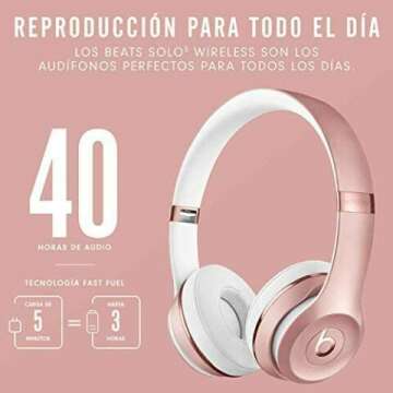 Beats Solo3 Wireless Headphones - Rose Gold - 40 Hours