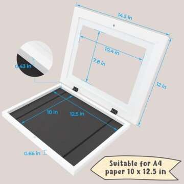 Golden State Art, 10x12.5 Kids Art Frames, Front-Opening, Great for Kids Drawings, Artworks, Children Art Projects, Schoolwork, Home or Office (White, Set of 2)
