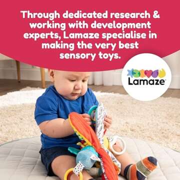 Lamaze Clip On Car Seat and Stroller Toy - Freddie the Firefly - Crinkle Car Seat Toys and Stroller Toys - Sensory Toys for Babies - Travel Toys for Car - Infant Toys Ages 0 Months and Up