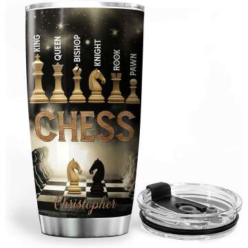 Personalized Chess Lover Tumbler - Custom Coffee Cup