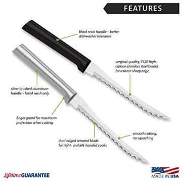 Rada Cutlery Tomato Slicing Knife – Stainless Steel Blade With Aluminum Handle Made in USA, 8-7/8 Inches