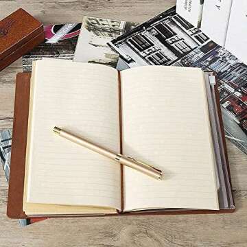 Leather Journal, 140 Page Wife Refillable Writing Journal-Romantic Gifts for her