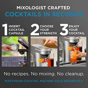 Bartesian 24-Pack Vodka Lovers Mixer Capsules for Cocktail Machine – Home Bar Mixology Cocktails Mix Pod Capsule Set To Use With the Bartesian Cocktail Drink Maker Machine