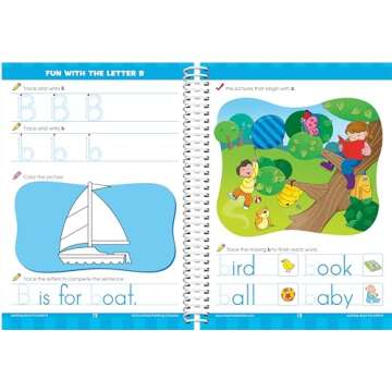 School Zone - Big Kindergarten Workbook - 320 Spiral Pages, Ages 5 to 6, Early Reading and Writing, Numbers 0-20, Basic Math, Matching, Story Order, and More (Big Spiral Bound Workbooks)