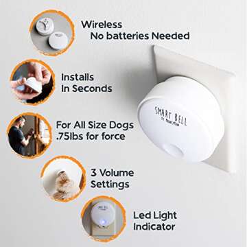 Mighty Paw Smart Bell 2.0 (2 Button Pack) - Wireless Electronic Dog Doorbell - Dog Potty Button Communication - Potty Training Aid - Pet Communication Tool - Puppy Potty Training - Doggie Bell