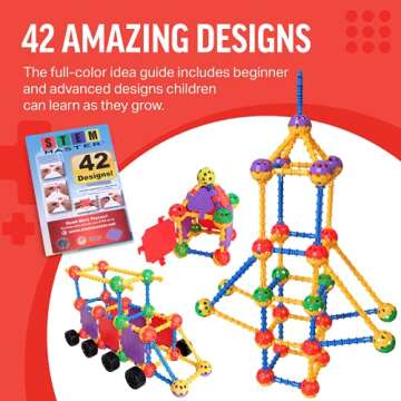 STEM Master - Educational Building Blocks Kit, 176 Pieces, Ages 4-8, Easter Basket Stuffers Gifts for Kids