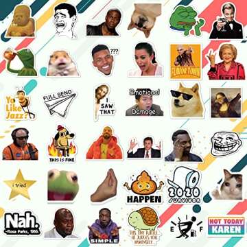 Funny Meme Vinyl Stickers Pack - 306pcs for DIY