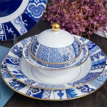 Luxury Bone Porcelain Dinnerware Set for Elegant Dining