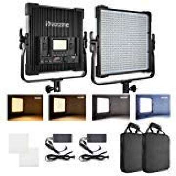 Bi-Color 600 LED Video Lighting Kit Photography Panel 3000K-8000K 45W 19000 Lux CRI 96+ Dimmable Brightness Stream Lighting for Studio YouTube Film Shooting Photo Booth Fill Lights