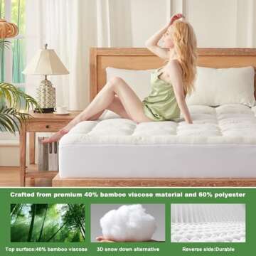 Queen Viscose Mattress Topper for Comfort & Relief